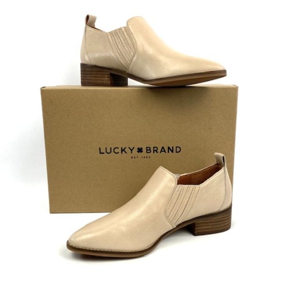 New Lucky Brand Lenci Moonlight Leather Ankle Bootie Size 8 - Picture 2 of 12